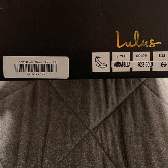 Arrabella Rose Gold Glitter Satin Platform Ankle Strap Heels, size 6.5 brand new - Picture 5 of 5